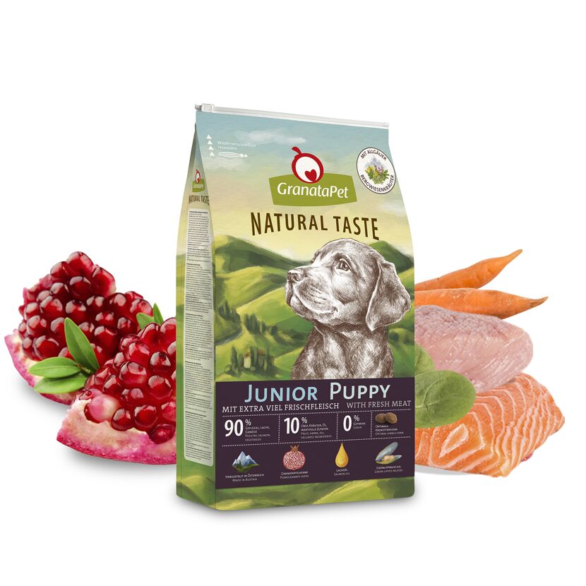 Hundetrockenfutter 'Natural Taste' Geflügel & Lachs Junior 12 kg