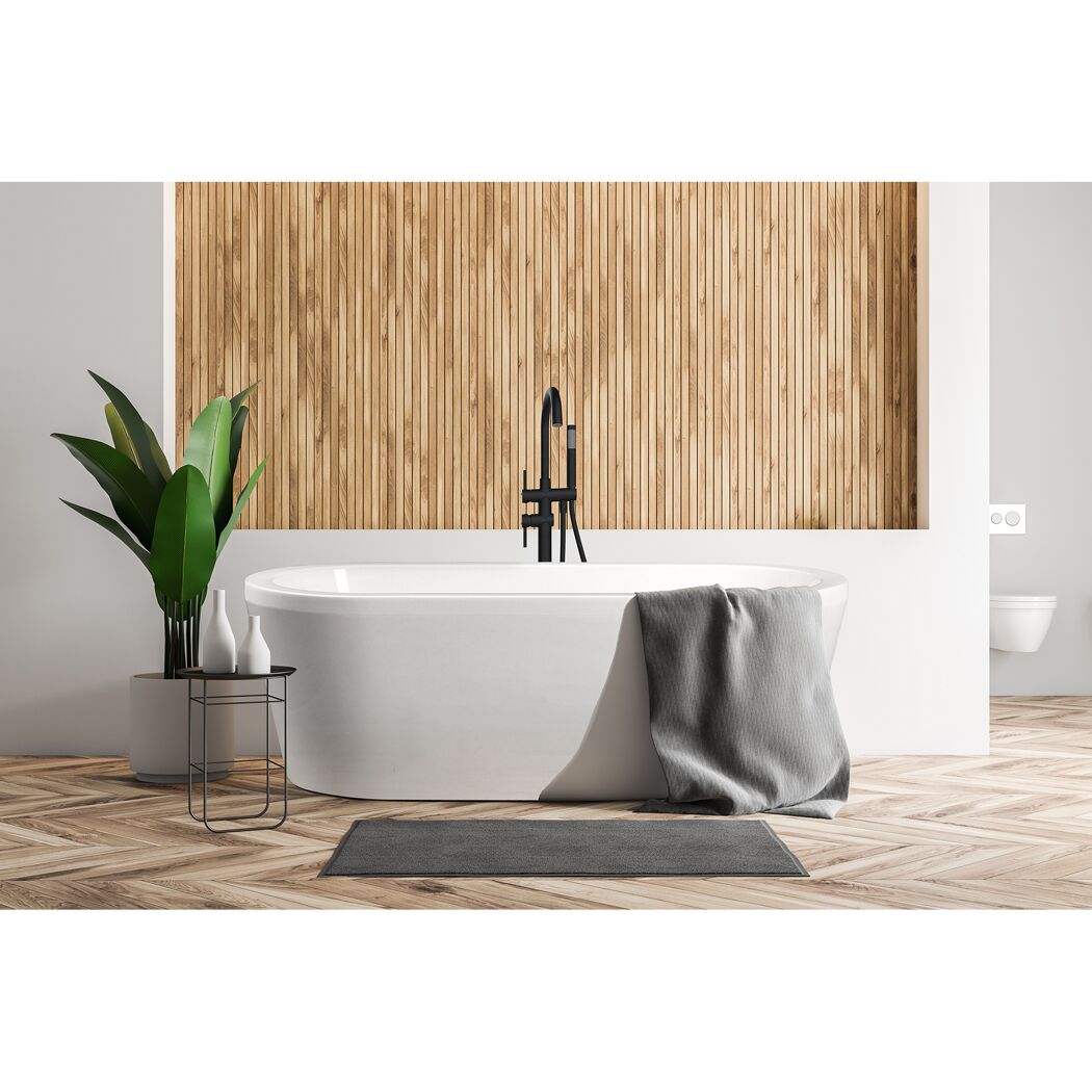 Badewannenarmatur 'STA6003' mattschwarz freistehend mit Handbrause