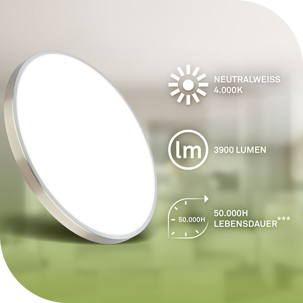 LED-Deckenleuchte 'Kaida' neutralweiß 17,1 W 3900 lm Ø 38 x 6,5 cm