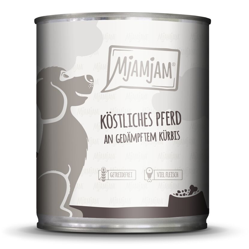 Hundenassfutter 'Leckere Mahlzeiten' Pferd mit Kürbis Adult 800 g