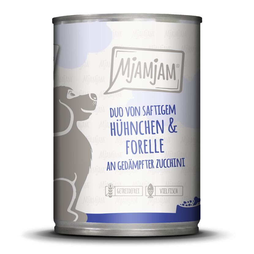 Hundenassfutter 'Leckere Mahlzeiten' Huhn & Forelle mit Zucchini Adult 400 g