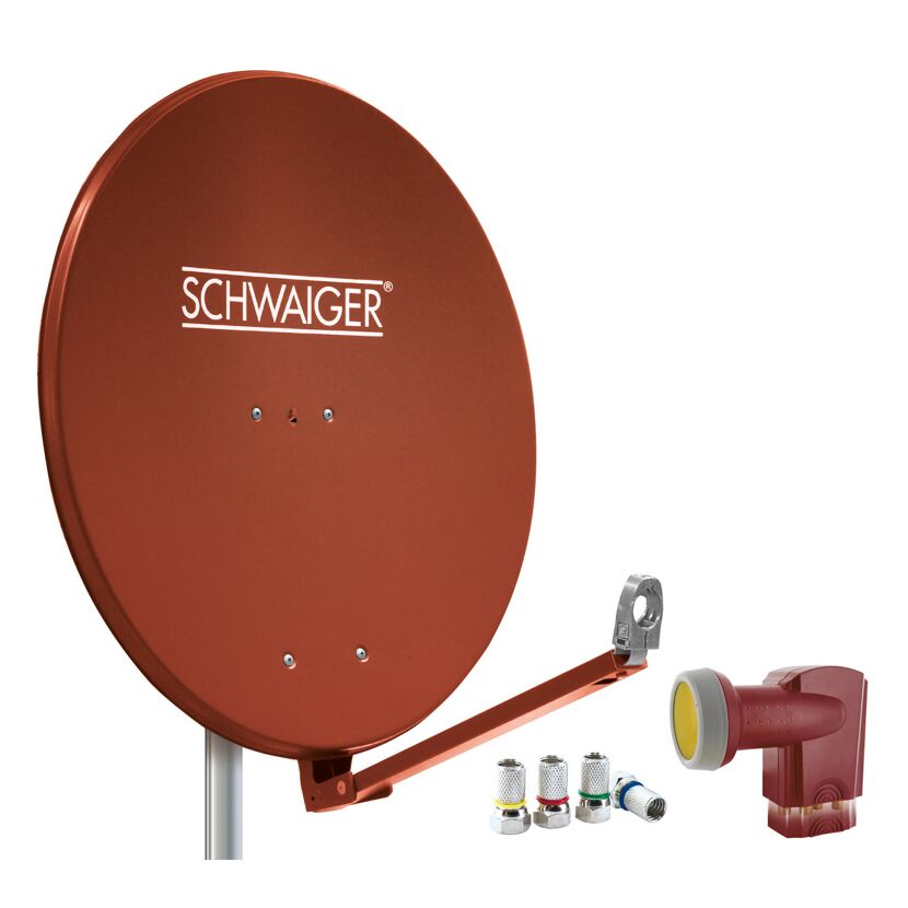 Satellitenanlage 88 cm ziegelrot