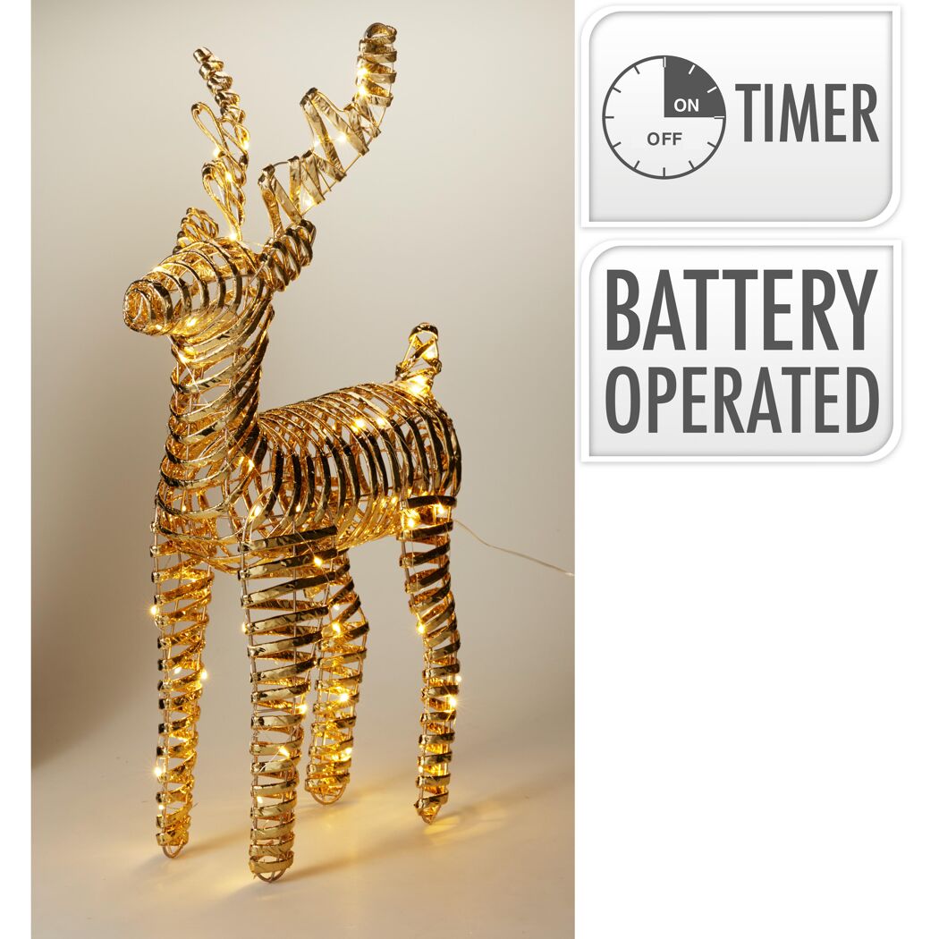 LED-Rentier goldfarben 60 cm