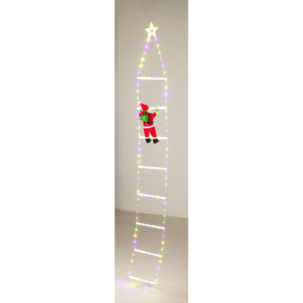 LED-Weihnachtsmann Leiter 200 cm