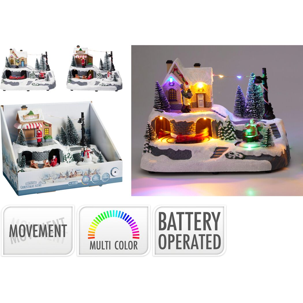 LED-Szenerie Winterdorf 23 cm