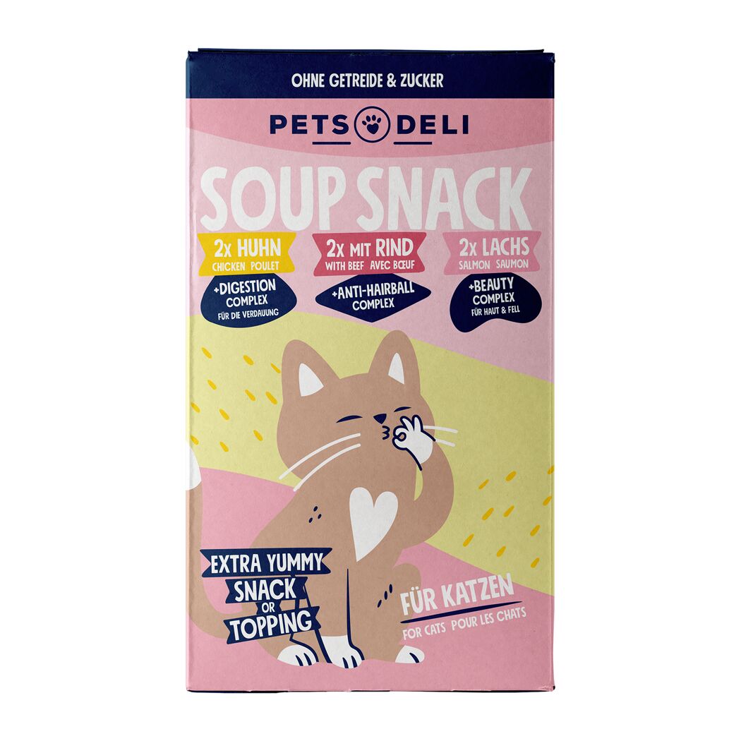 Katzensnack 'Multipack Soup Snack Huhn, Rind & Lachs' Adult 240 g