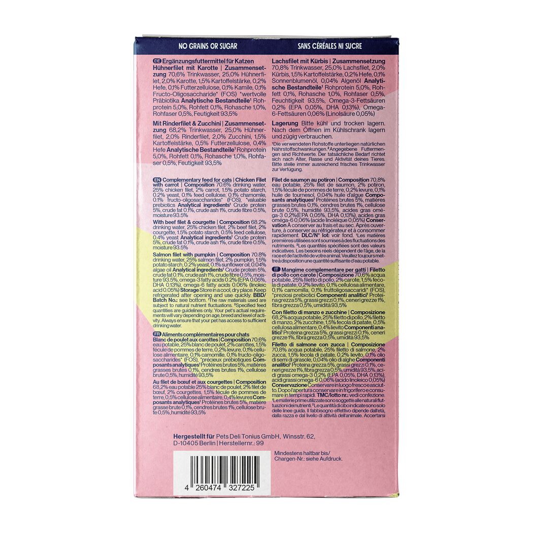 Katzensnack 'Multipack Soup Snack Huhn, Rind & Lachs' Adult 240 g