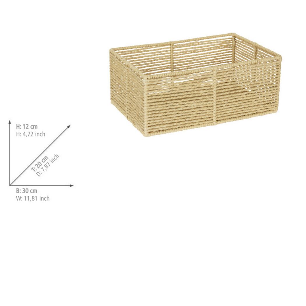 Badkorb 'Meria M' beige 30 x 12 x 20 cm