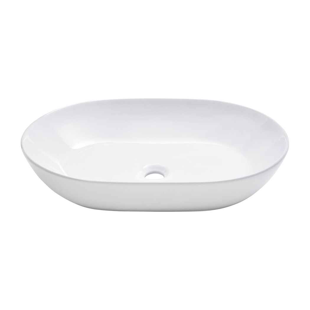 Aufsatzwaschbecken oval 'Sati' weiß 60 x 14.2 x 42 cm