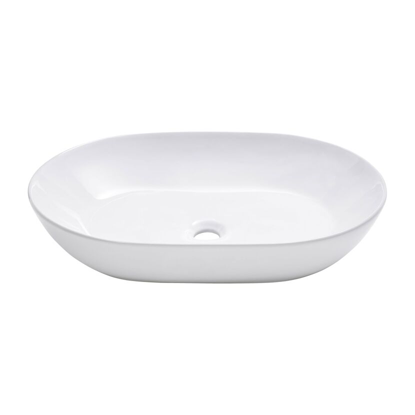 Aufsatzwaschbecken oval 'Sati' weiß 60 x 14.2 x 42 cm