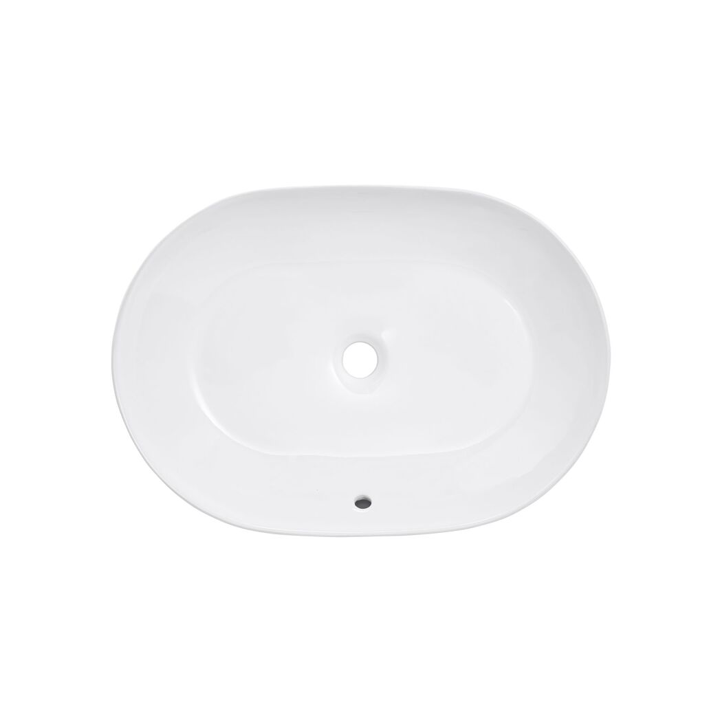 Aufsatzwaschbecken oval 'Sati' weiß 60 x 14.2 x 42 cm