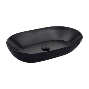 Aufsatzwaschbecken oval 'Sati' schwarz 60 x 14.2 x 42 cm