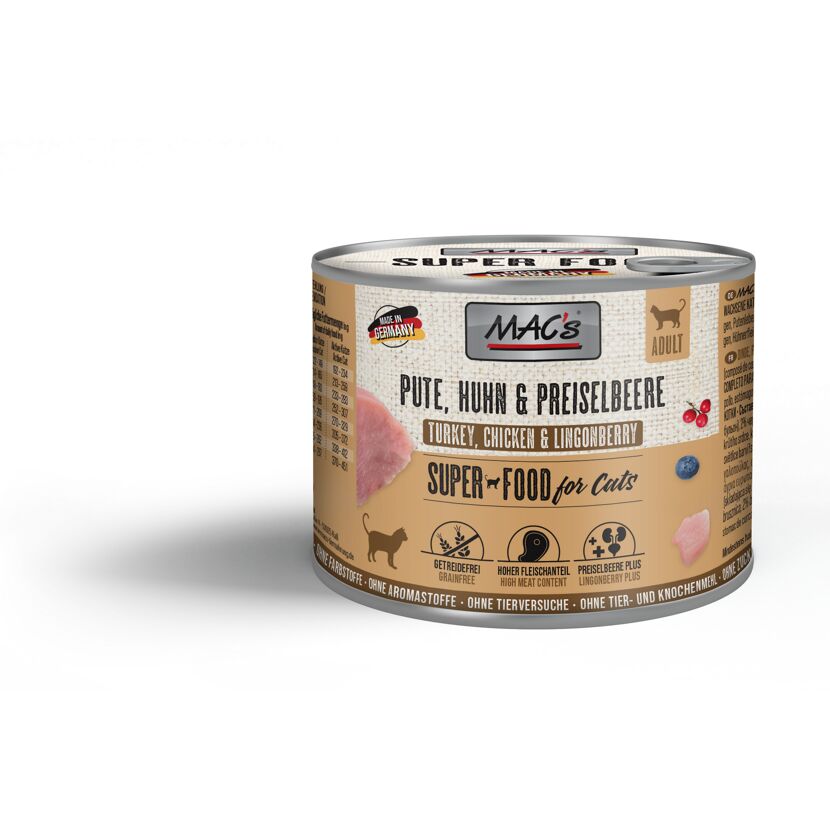 Katzennassfutter 'Superfood for Cats' Pute, Huhn & Preiselbeere Adult 200 g
