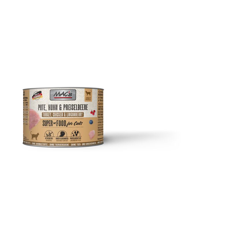 Katzennassfutter 'Superfood for Cats' Pute, Huhn & Preiselbeere Adult 200 g