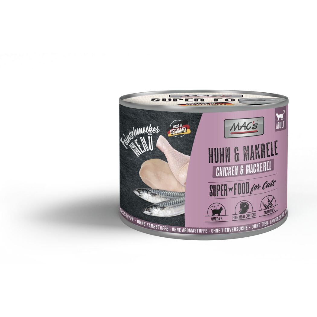 Katzennassfutter 'Superfood for Cats' Huhn und Makrele Adult 200 g