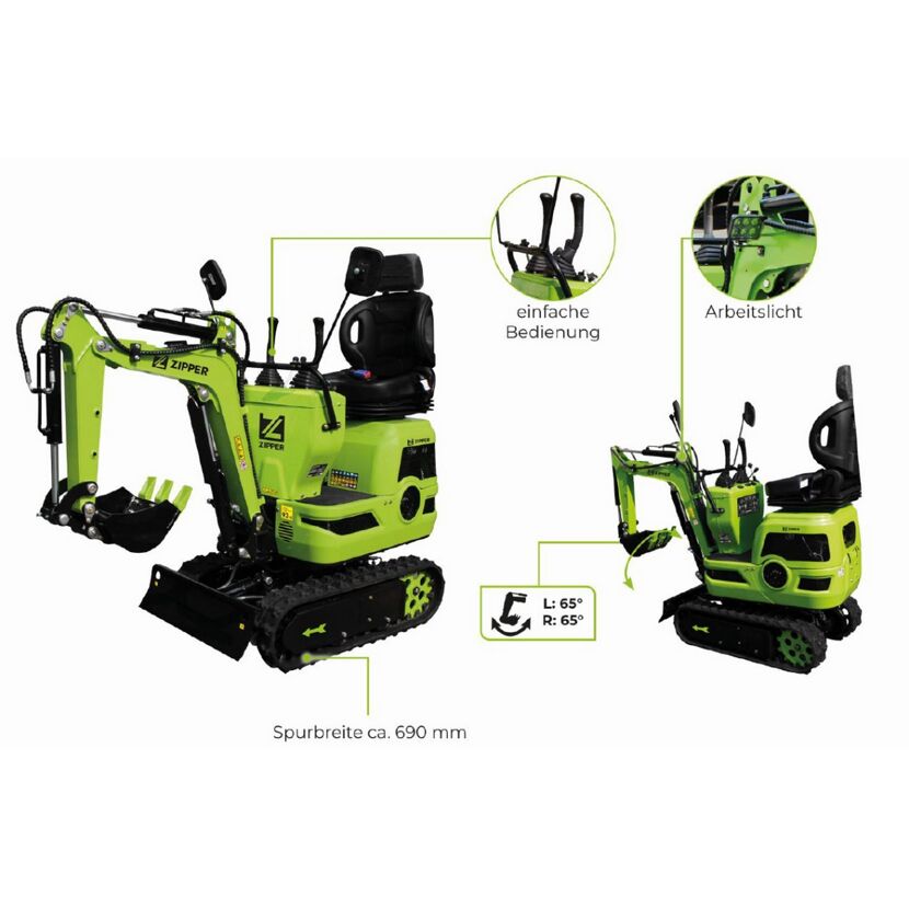 Minibagger 'ZI-MBG600H' 6,8 kW