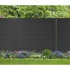 Zaun-Komplettset 'Elba Line' WPC graphitefarben mit Pfosten anthrazit zum Einbetonieren 921 x 180 cm