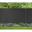 Zaun-Komplettset 'Elba Line' WPC graphitefarben mit Pfosten anthrazit zum Aufschrauben 555 x 180 cm