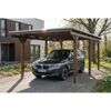 Einzelcarport 'Emsland' nussbaumfarben 340 x 604 cm mit EPDM-Dach