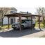 Einzelcarport 'Emsland' nussbaumfarben 340 x 604 cm mit Stahl-Dachplatten und Antikondensvlies