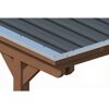 Einzelcarport 'Emsland' nussbaumfarben 340 x 604 cm mit Stahl-Dachplatten und Antikondensvlies
