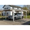 Einzelcarport 'Emsland' weiß 340 x 604 cm mit Stahl-Dachplatten und Antikondensvlies
