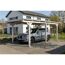 Einzelcarport 'Emsland' weiß 340 x 604 cm mit Stahl-Dachplatten und Antikondensvlies