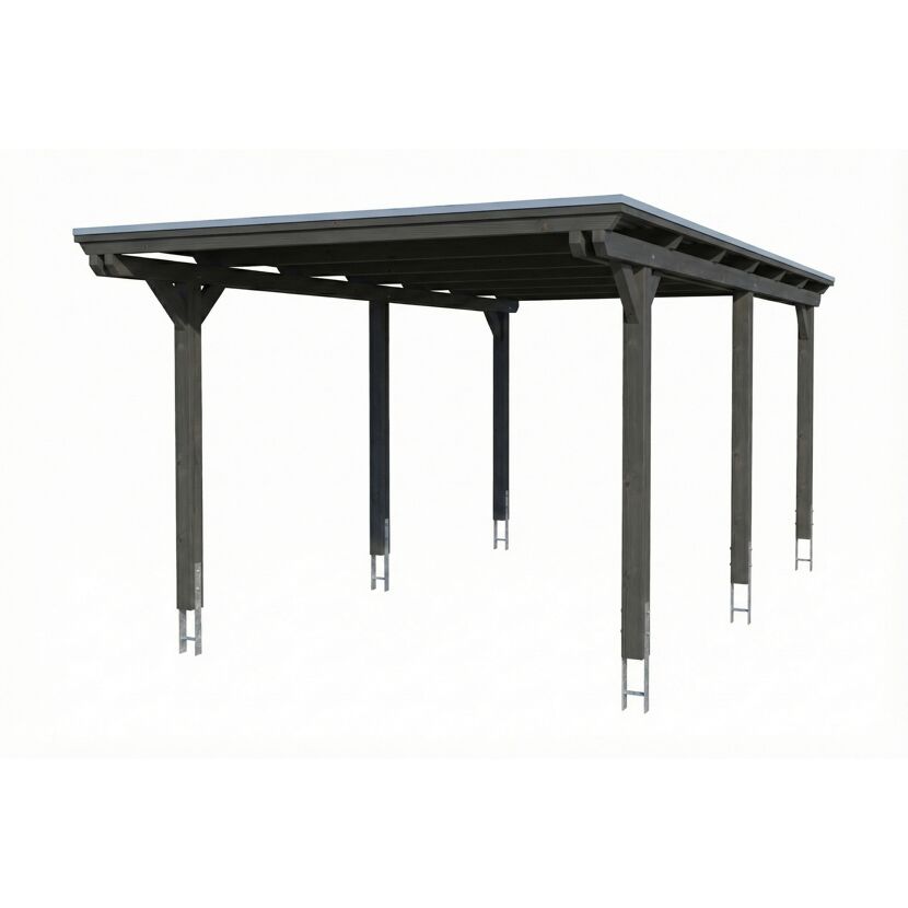 Einzelcarport 'Emsland' schiefergrau 340 x 604 cm mit EPDM-Dach
