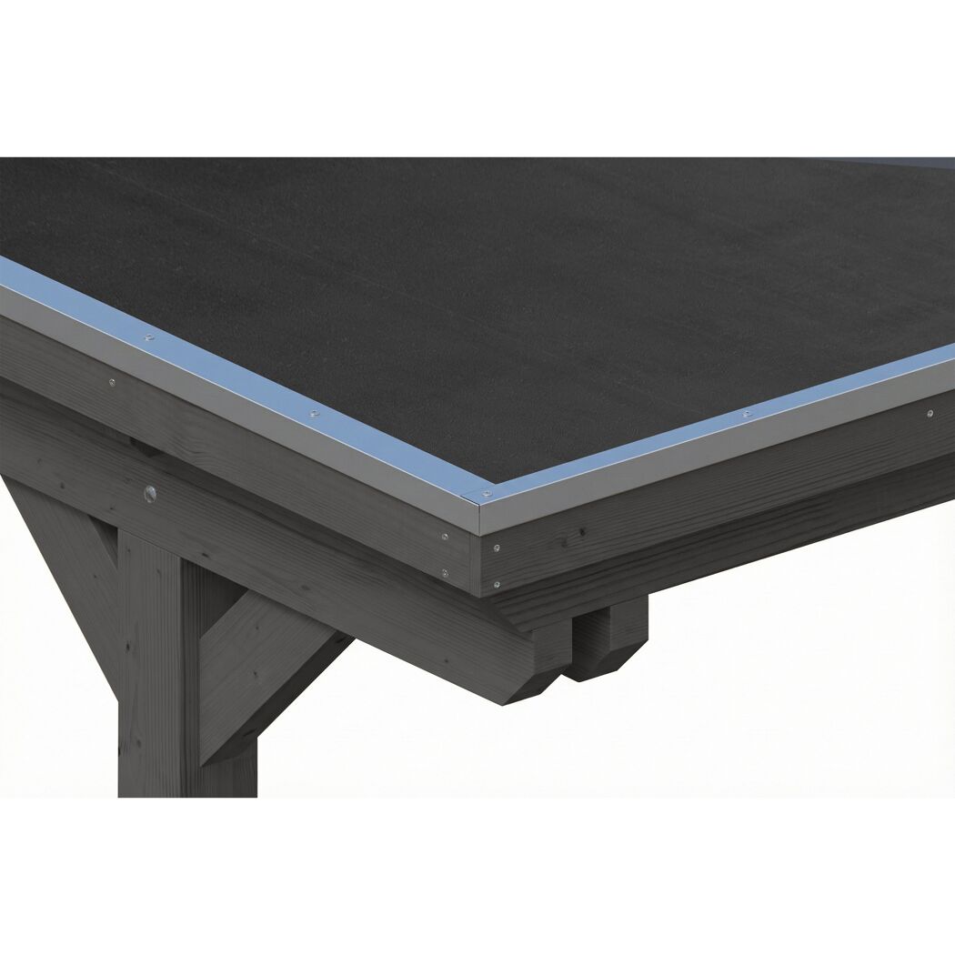 Einzelcarport 'Emsland' schiefergrau 340 x 604 cm mit EPDM-Dach