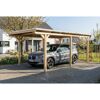 Einzelcarport 'Emsland' naturfarben 340 x 604 cm Stahl-Dachplatten und Antikondensvlies