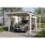 Einzelcarport 'Emsland' weiß 340 x 604 cm mit EPDM-Dach