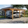 Einzelcarport 'Emsland' Eiche hell 340 x 604 cm mit EPDM-Dach