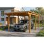 Einzelcarport 'Emsland' Eiche hell 340 x 604 cm mit Stahl-Dachplatten und Antikondensvlies