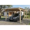 Einzelcarport 'Emsland' naturfarben 340 x 604 cm mit EPDM-Dach