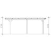 Einzelcarport 'Emsland' naturfarben 340 x 604 cm mit EPDM-Dach