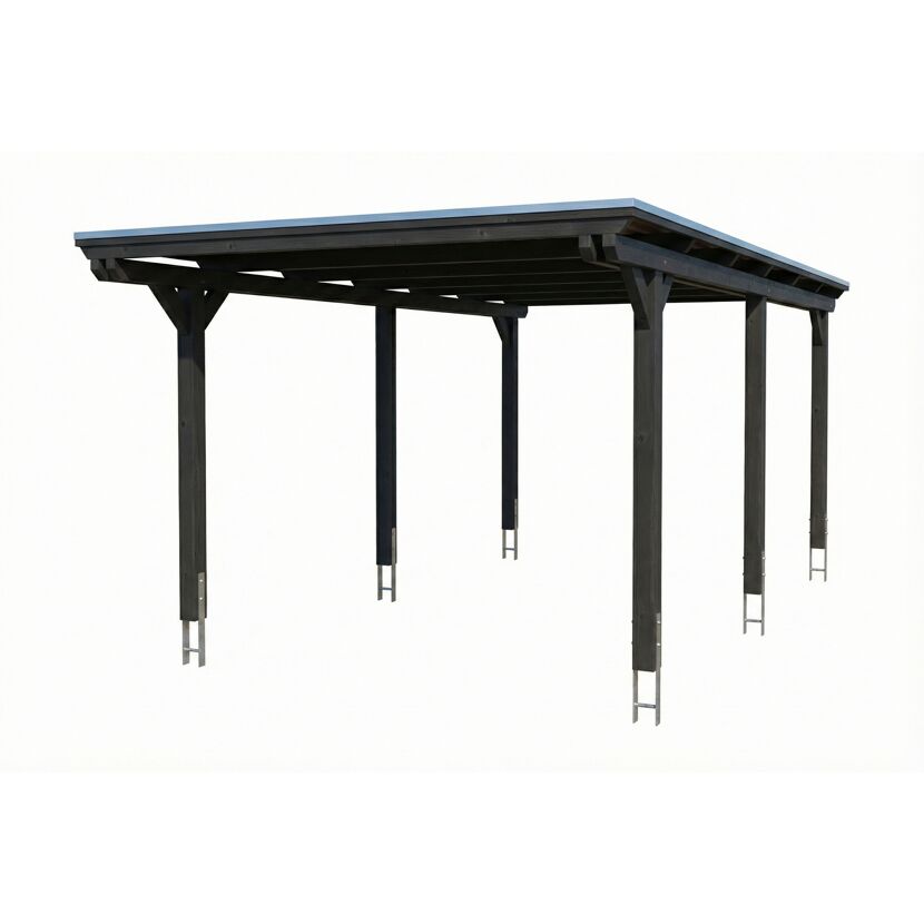 Einzelcarport 'Emsland' anthrazit 340 x 604 cm mit EPDM-Dach
