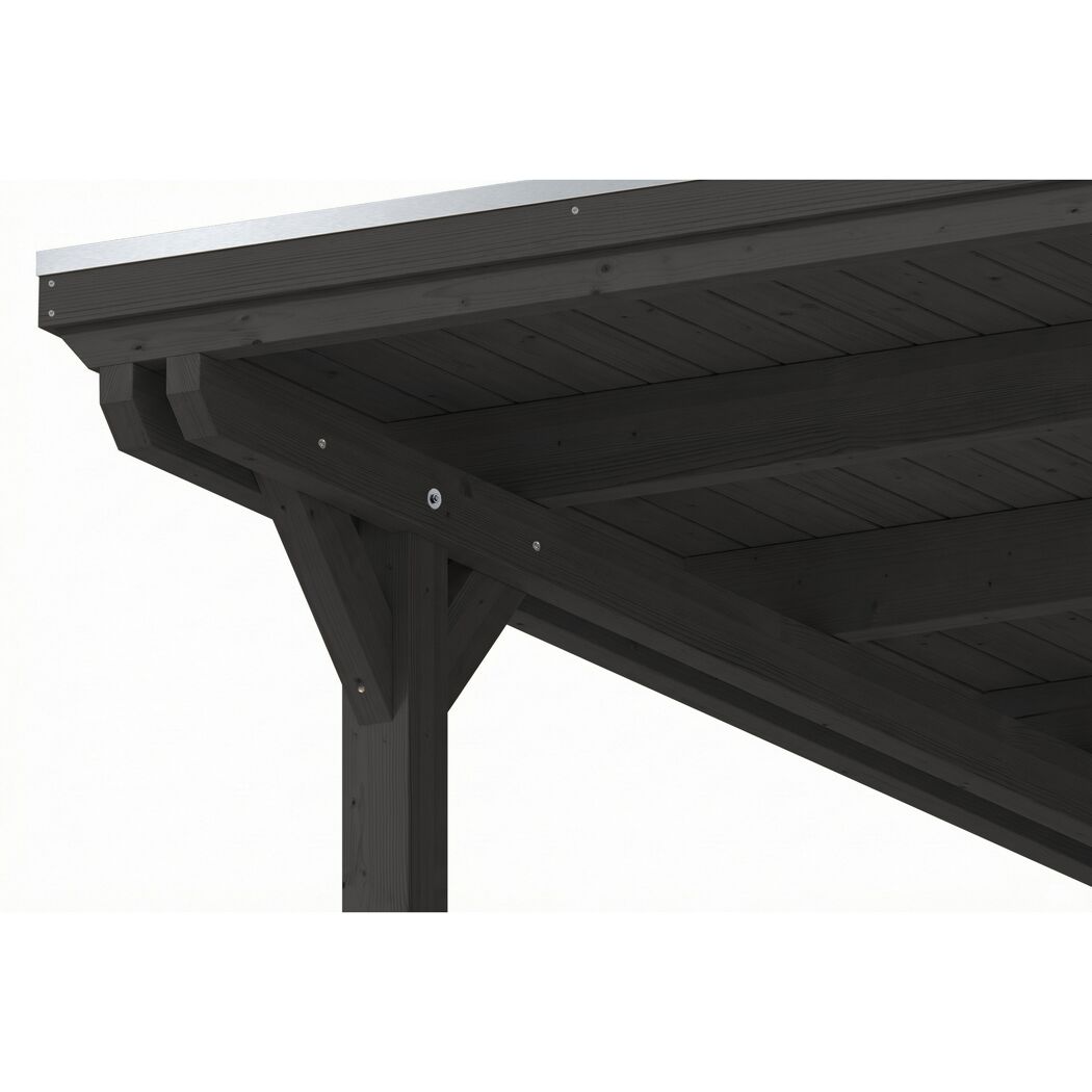 Einzelcarport 'Emsland' anthrazit 340 x 604 cm mit EPDM-Dach