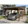 Einzelcarport 'Emsland' nussbaumfarben 340 x 846 cm mit EPDM-Dach
