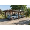 Einzelcarport 'Emsland' nussbaumfarben 340 x 846 cm mit EPDM-Dach