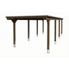 Einzelcarport 'Emsland' nussbaumfarben 340 x 846 cm mit EPDM-Dach