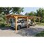 Einzelcarport 'Emsland' Eiche hell 340 x 846 cm mit EPDM-Dach