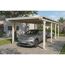 Einzelcarport 'Emsland' weiß 340 x 846 cm mit EPDM-Dach