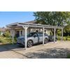Einzelcarport 'Emsland' weiß 340 x 846 cm mit EPDM-Dach