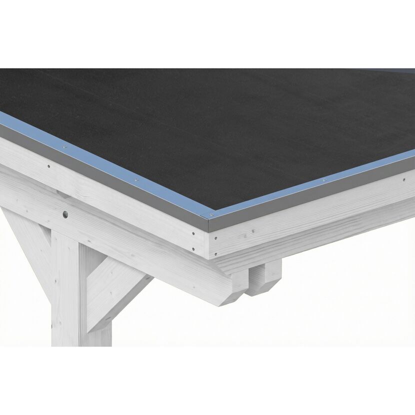 Einzelcarport 'Emsland' weiß 340 x 846 cm mit EPDM-Dach