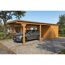 Einzelcarport 'Emsland' Eiche hell 340 x 846 cm mit Stahl-Dachplatten