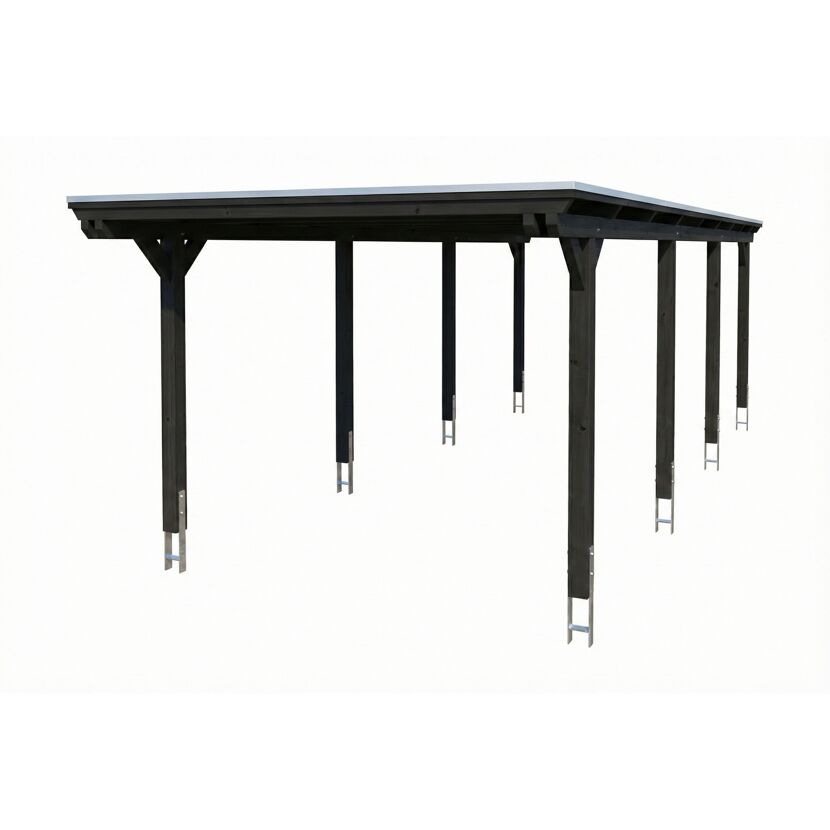 Einzelcarport 'Emsland' anthrazit 340 x 846 cm mit Stahl-Dachplatten