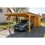 Einzelcarport 'Emsland' Eiche hell 340 x 846 cm mit EPDM-Dach