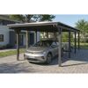 Einzelcarport 'Emsland' schiefergrau 340 x 846 cm mit EPDM-Dach