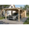 Einzelcarport 'Emsland' naturfarben 340 x 846 cm mit EPDM-Dach