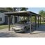 Einzelcarport 'Emsland' schiefergrau 340 x 846 cm mit Stahl-Dachplatten